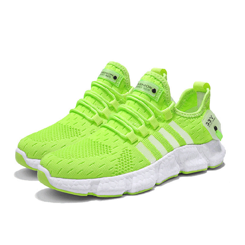 Lying Weave Mens Running Shoes Lightweight Popcorn Sneakers Comfortable Walking Sports Shoes Keep Running Casual Shoes