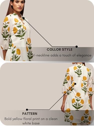 Leriya Fashion Women's Anarkali Floral Printed Rayon Kurta Pant Set | V-Neck Straight Kurti with 3/4 Sleeves | Co ord Set For Women Stylish | Kurtis