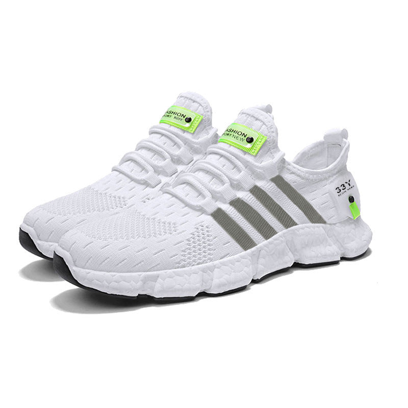 Lying Weave Mens Running Shoes Lightweight Popcorn Sneakers Comfortable Walking Sports Shoes Keep Running Casual Shoes
