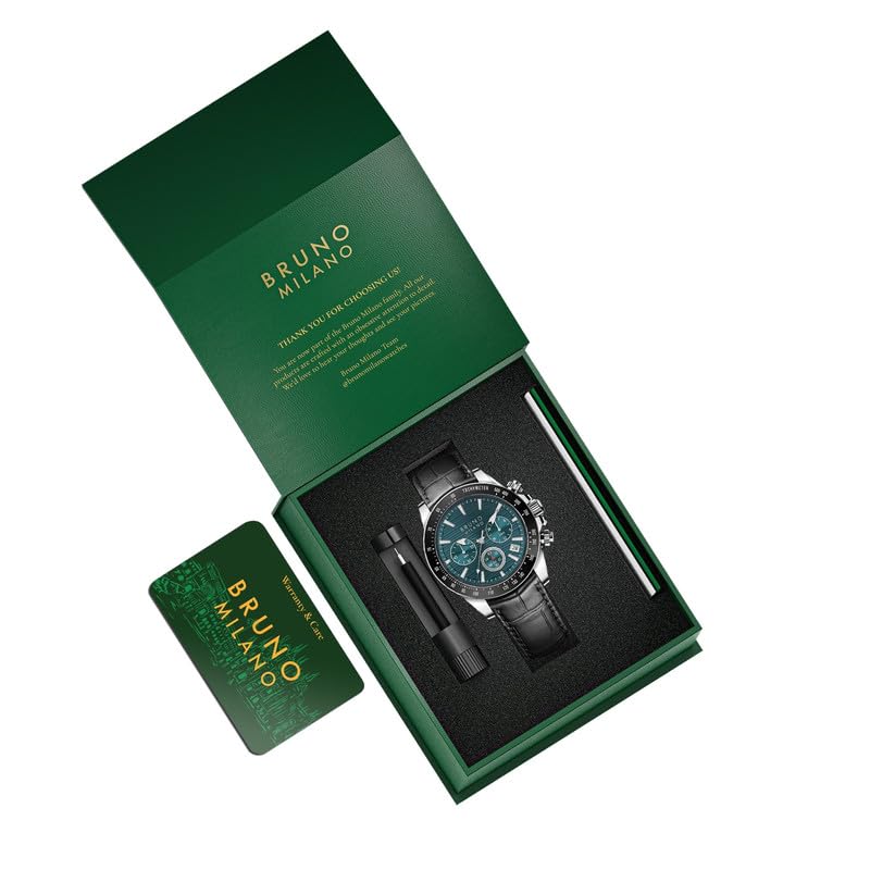 BRUNO MILANO Elegant Masterpiece Chronograph Movement with Croco Leather Band & metallic band Watch for Men
