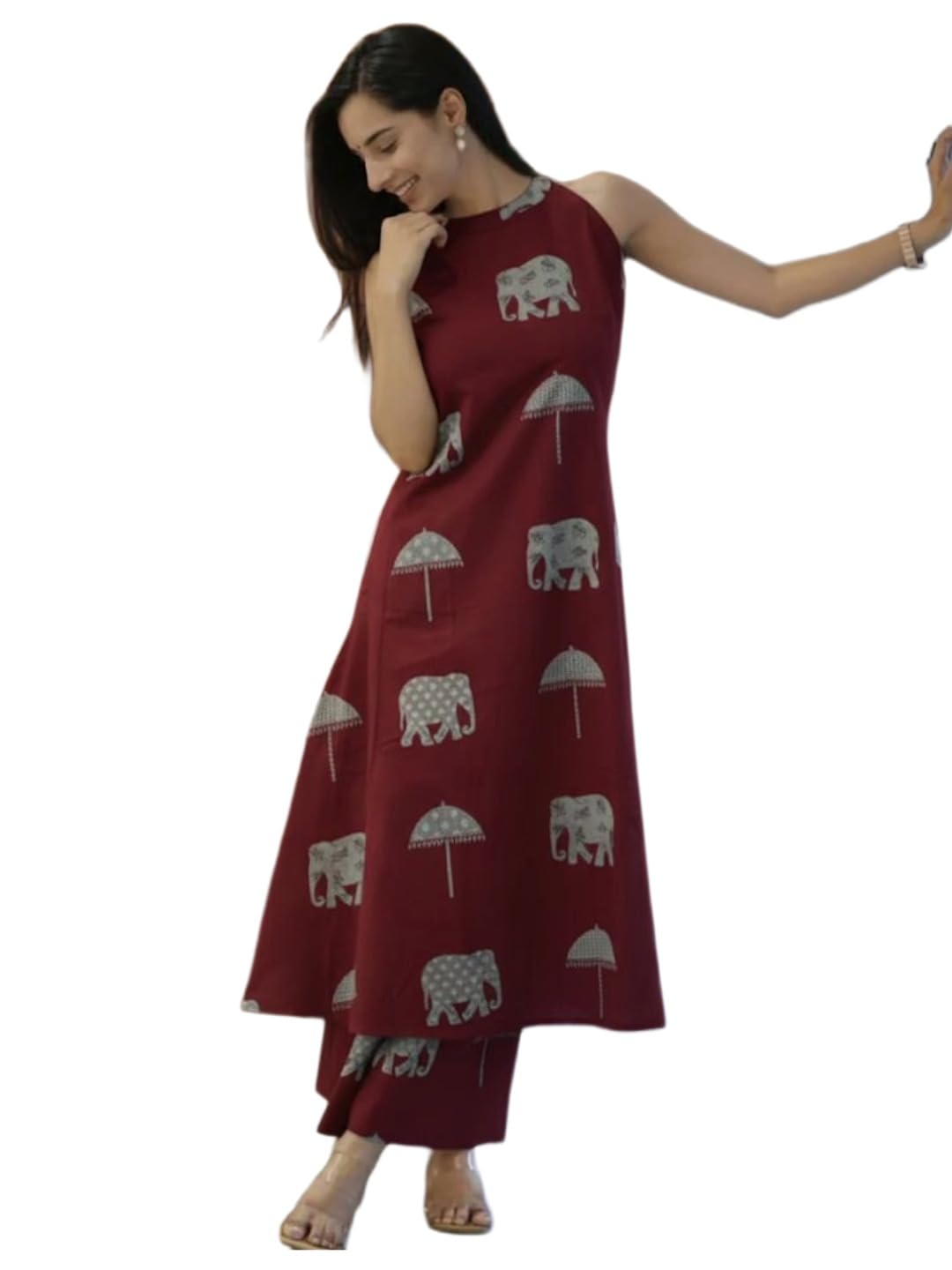 ANNI DESIGNER Women's Ethnic Co-Ord Set | Kurta Pant Set | Kurta Palazzo Set | Stylish Cotton Suit Set for Women, Festival Co-ord Set