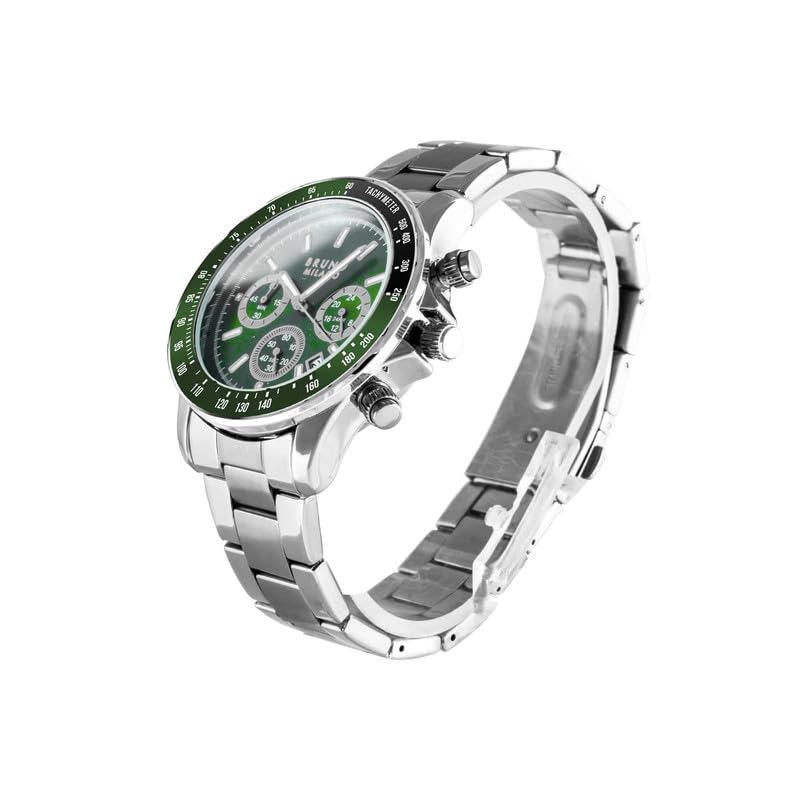 BRUNO MILANO Elegant Masterpiece Chronograph Movement with Croco Leather Band & metallic band Watch for Men