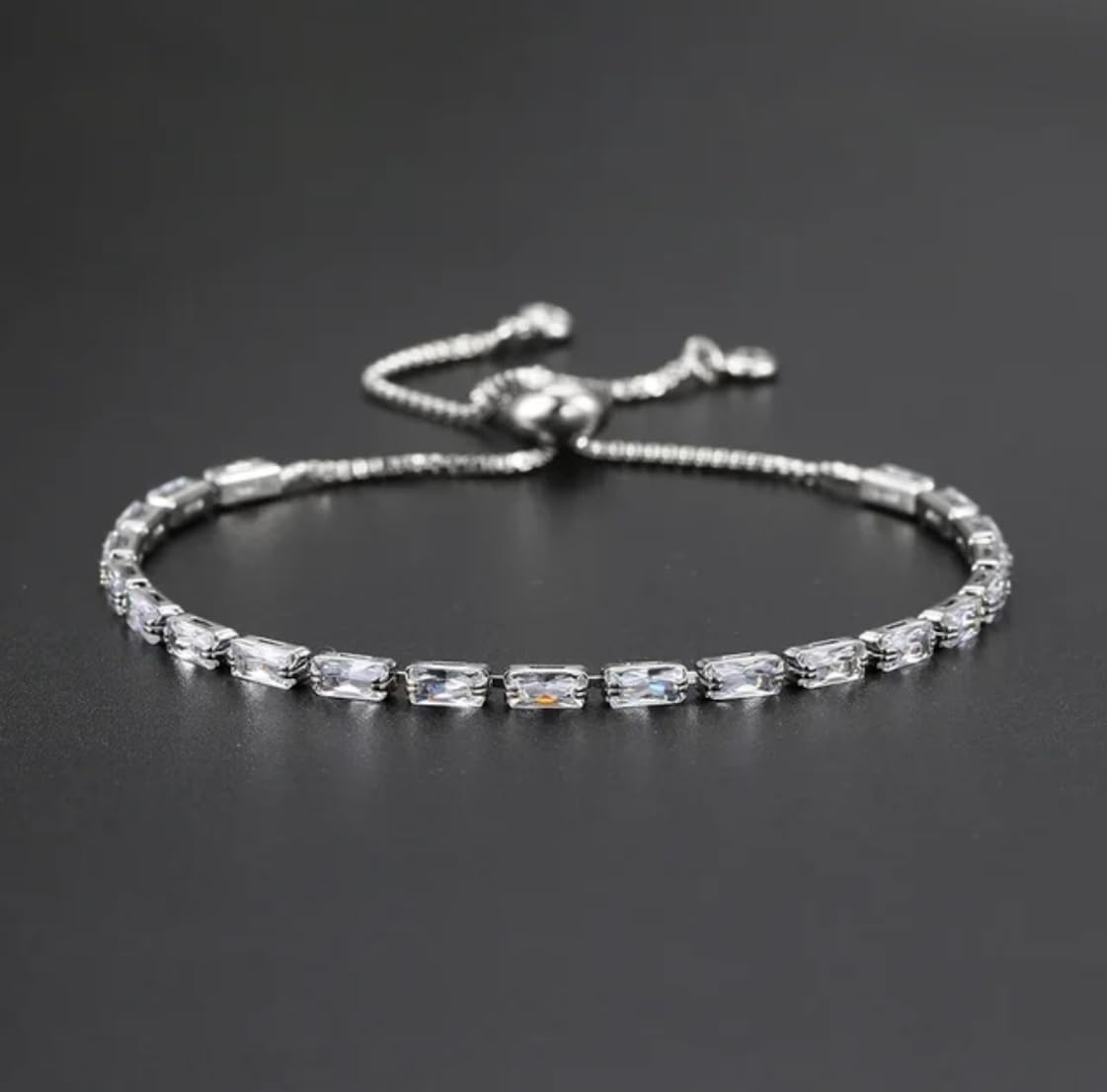 Nilu's Collection Stylish Cubic Zirconia American Diamond Adjustable Bracelet For Women & Girls Bracelet, Gift for Her