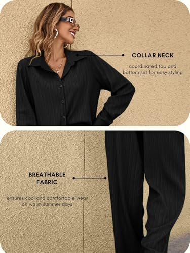 Leriya Fashion Stylish Co-ord Set for Women – Trendy Korean Summer Travel Outfit | Lightweight Two Piece Dress for Beach & Holiday Look | Casual Style | Textured | Full Sleeve