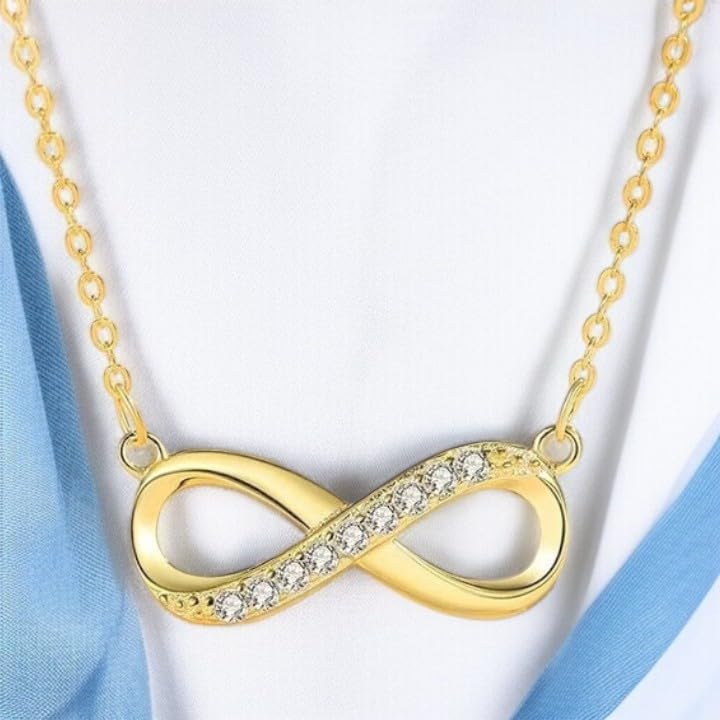 Nilu's Collection Infinity Shape Cubic Zirconia Diamond Bracelet for Women & Girls, Jewelry for Gift, Adjustable Charm Bracelet