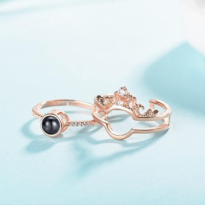 I Love You In 100 Languages embedded inside the 2 in 1 Ring (Assorted Color)