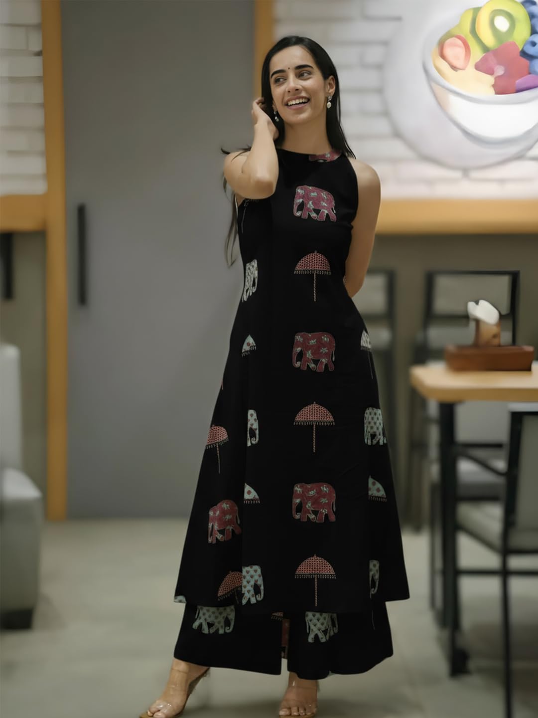 ANNI DESIGNER Women's Ethnic Co-Ord Set | Kurta Pant Set | Kurta Palazzo Set | Stylish Cotton Suit Set for Women, Festival Co-ord Set