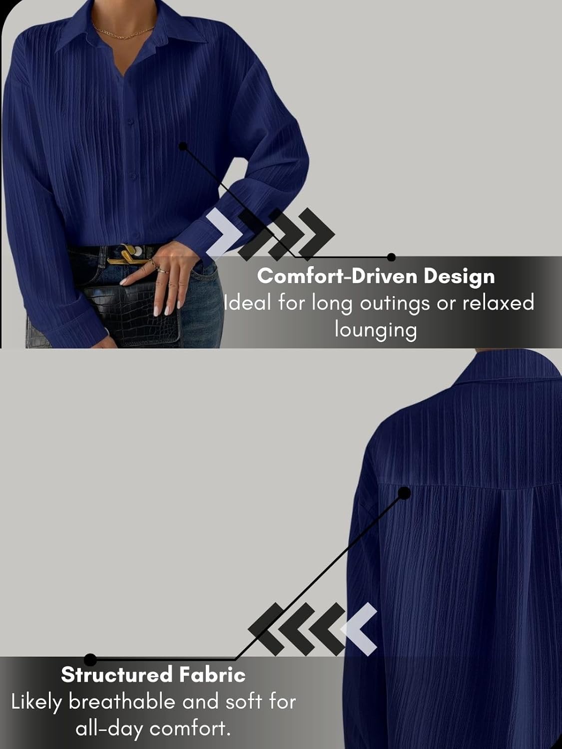 GRECIILOOKS Shirt for Women | Women Shirt | Long Shirt for Women | Shirt Tops for Women | Oversized Shirt for Women