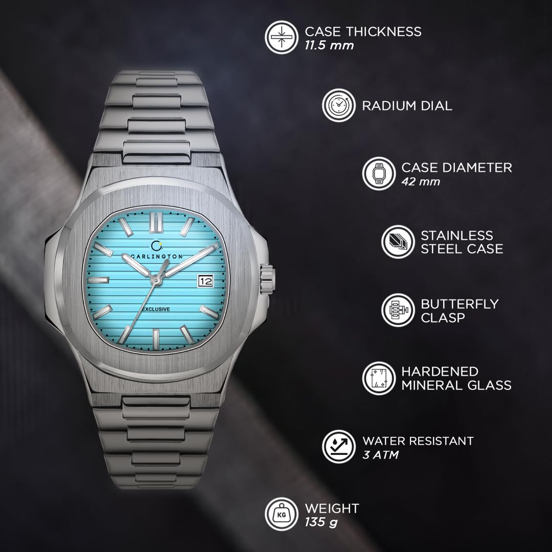 Carlington Stainless Steel Analog Wrist Watches for Men-Ct 8822