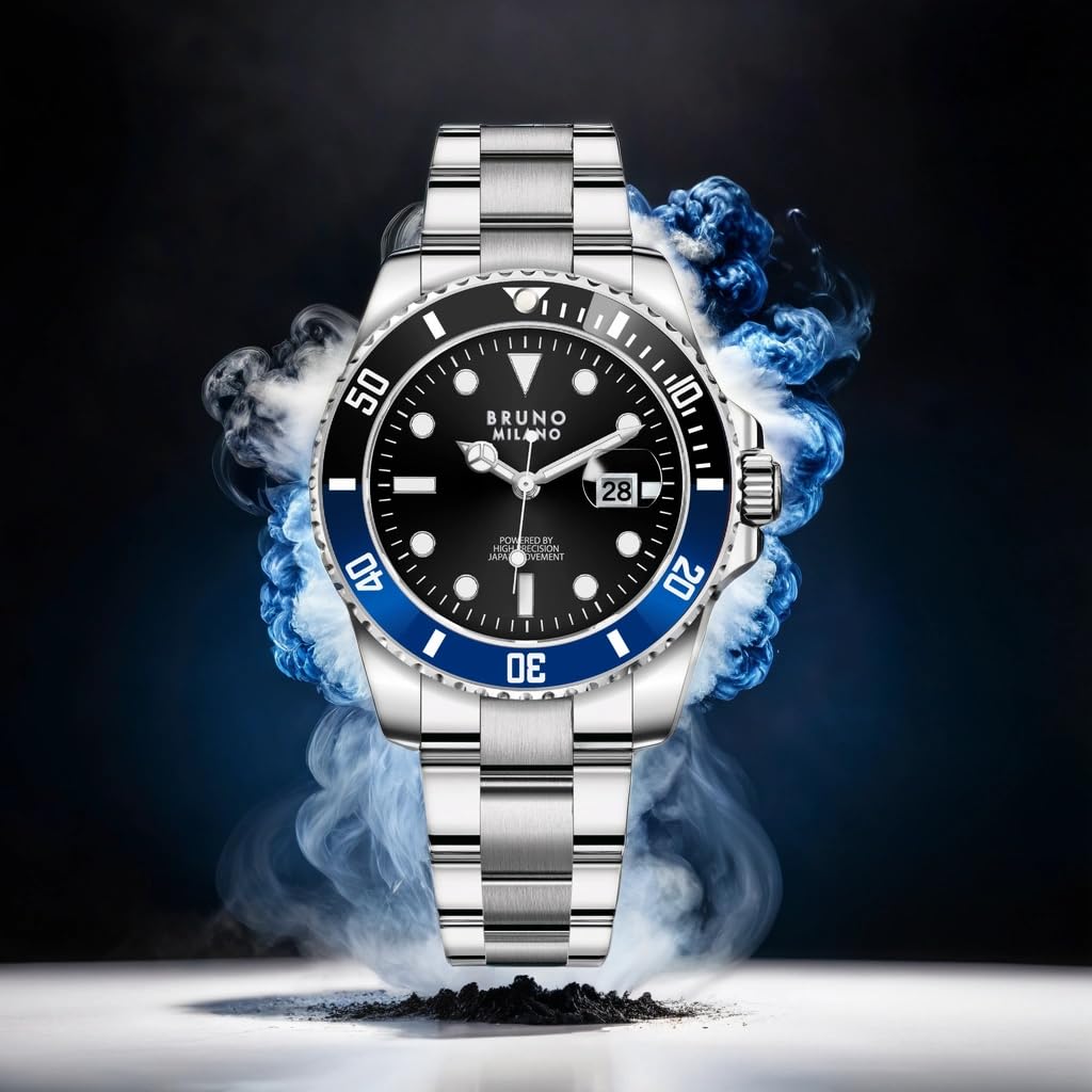 BRUNO MILANO Elegant Masterpiece Chronograph Movement with Croco Leather Band & metallic band Watch for Men