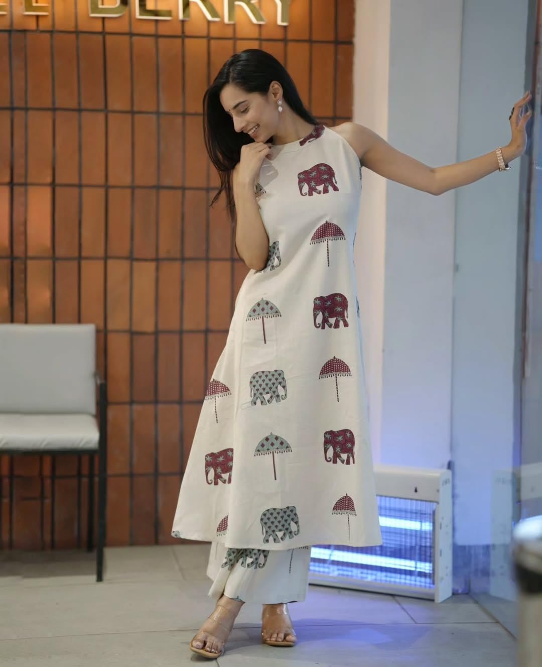 ANNI DESIGNER Women's Ethnic Co-Ord Set | Kurta Pant Set | Kurta Palazzo Set | Stylish Cotton Suit Set for Women, Festival Co-ord Set