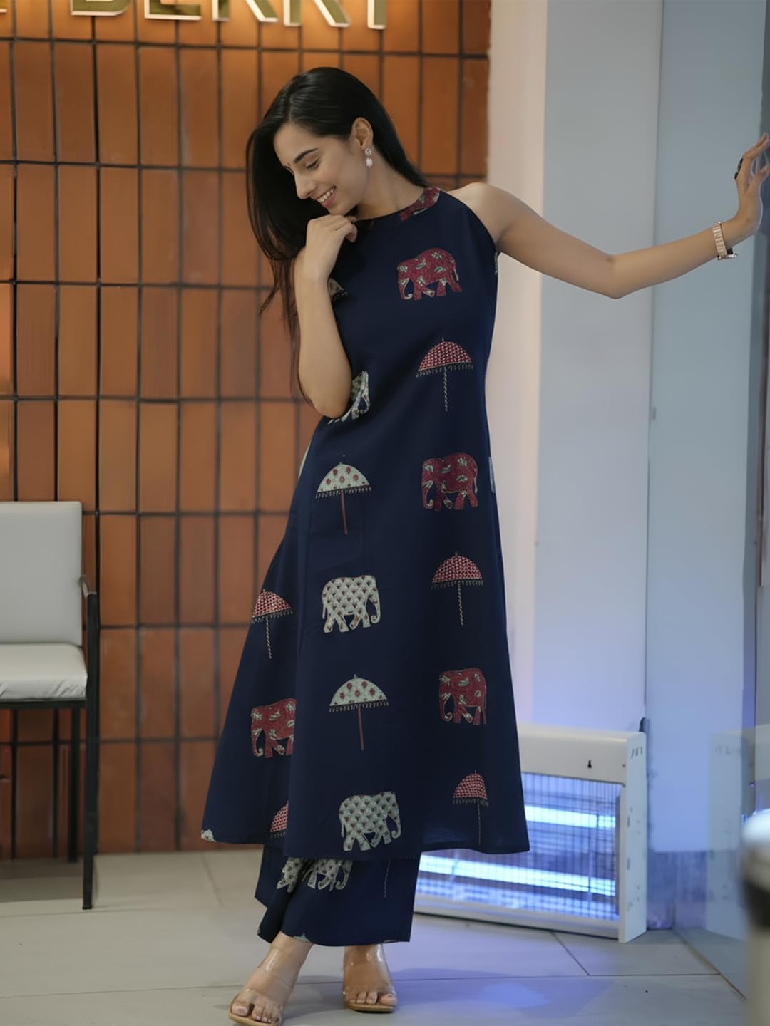 ANNI DESIGNER Women's Ethnic Co-Ord Set | Kurta Pant Set | Kurta Palazzo Set | Stylish Cotton Suit Set for Women, Festival Co-ord Set