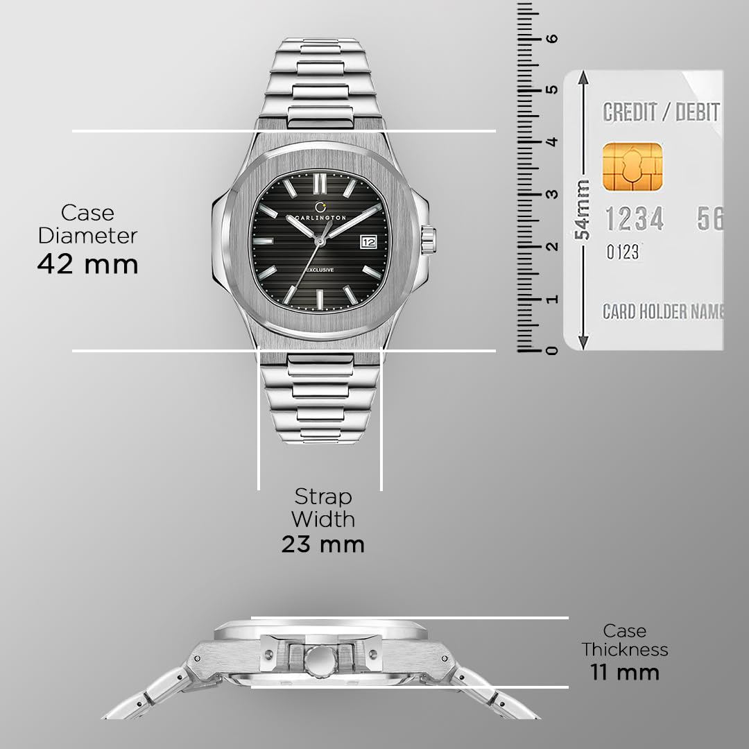 Carlington Stainless Steel Analog Wrist Watches for Men-Ct 8822