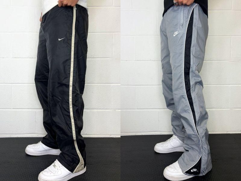 Men's Oversized Sports Track Pant (Pack of 2) black and gray