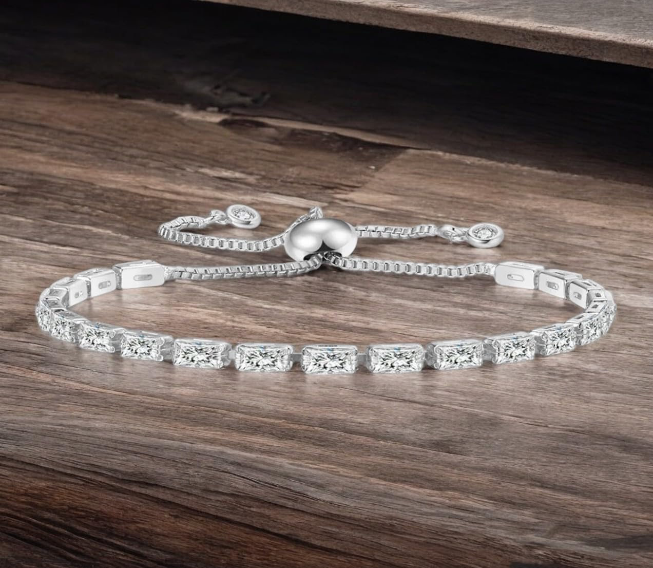 Nilu's Collection Stylish Cubic Zirconia American Diamond Adjustable Bracelet For Women & Girls Bracelet, Gift for Her