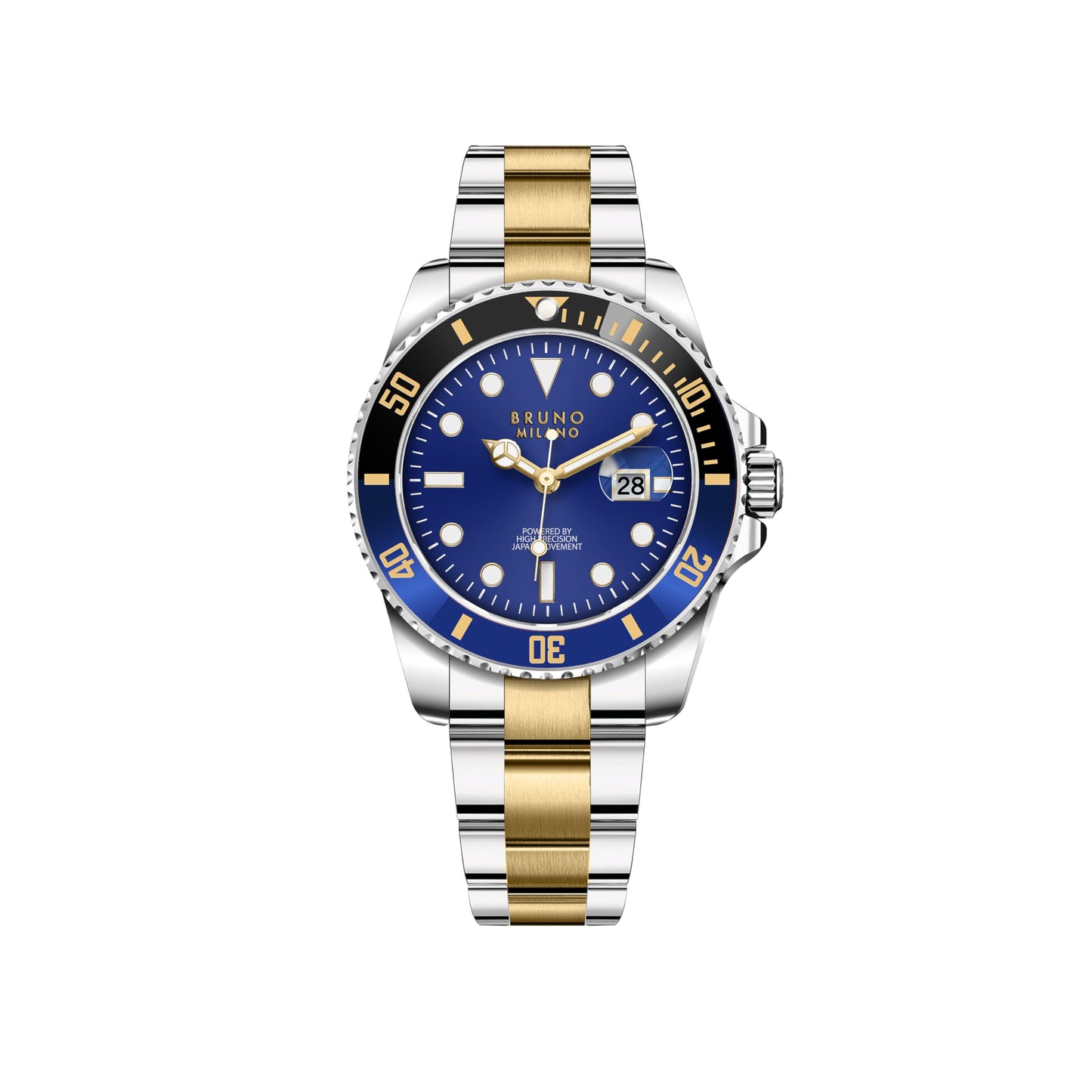 BRUNO MILANO Elegant Masterpiece Chronograph Movement with Croco Leather Band & metallic band Watch for Men