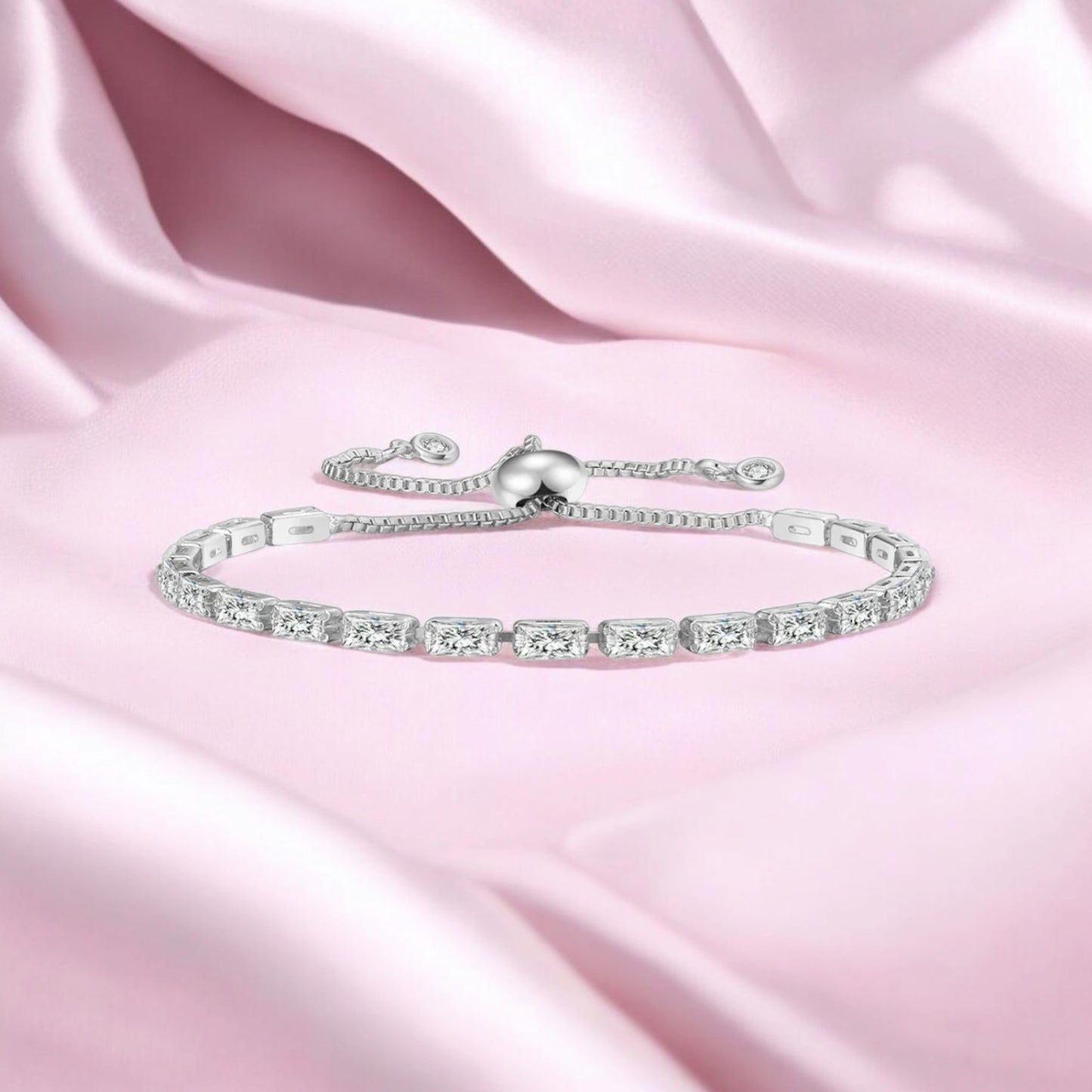 Nilu's Collection Stylish Cubic Zirconia American Diamond Adjustable Bracelet For Women & Girls Bracelet, Gift for Her