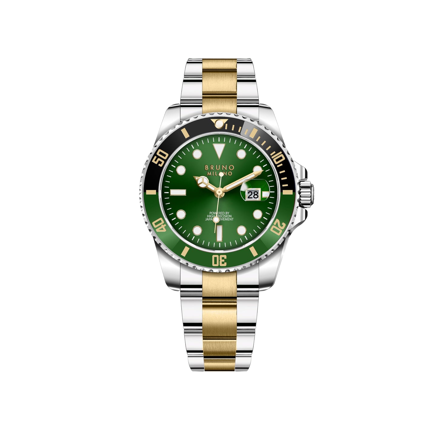 BRUNO MILANO Elegant Masterpiece Chronograph Movement with Croco Leather Band & metallic band Watch for Men