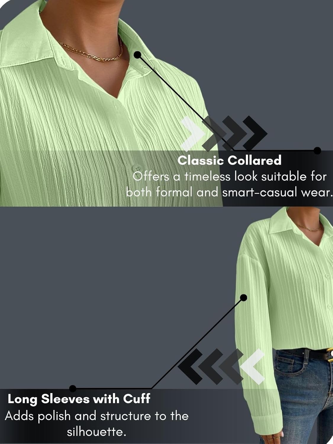 GRECIILOOKS Shirt for Women | Women Shirt | Long Shirt for Women | Shirt Tops for Women | Oversized Shirt for Women