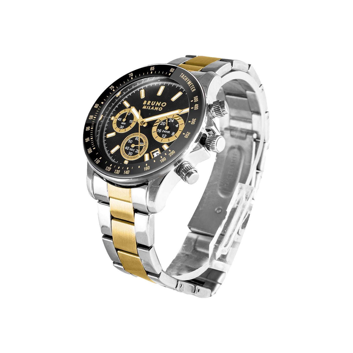 BRUNO MILANO Elegant Masterpiece Chronograph Movement with Croco Leather Band & metallic band Watch for Men