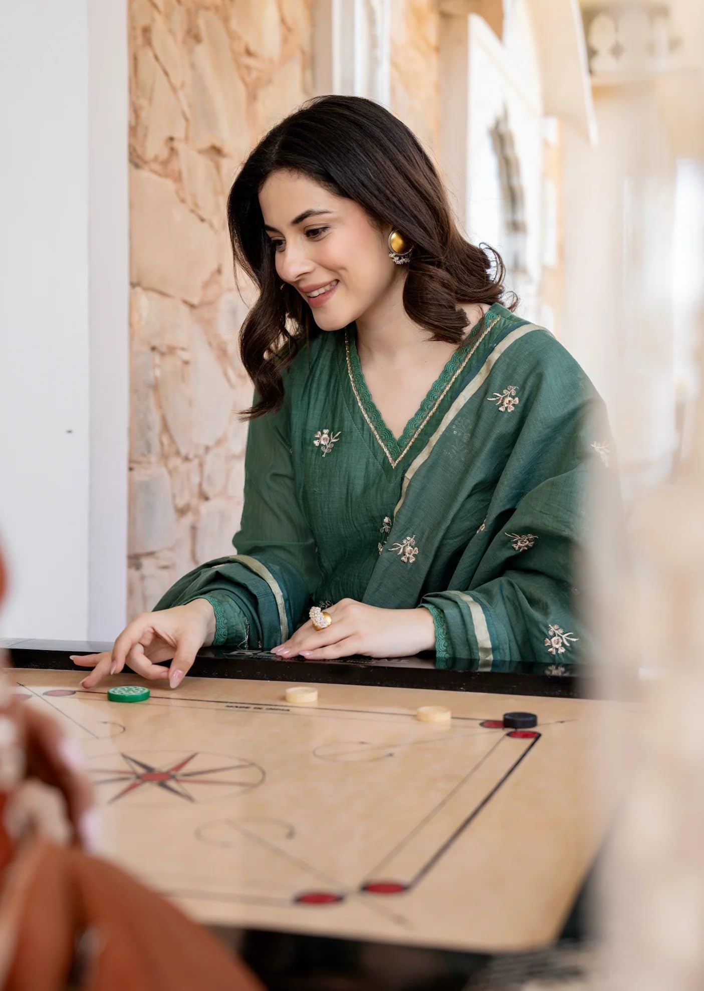 KLOSIA Women Embroidery Solid Anarkali Kurta and Pant Set with Dupatta