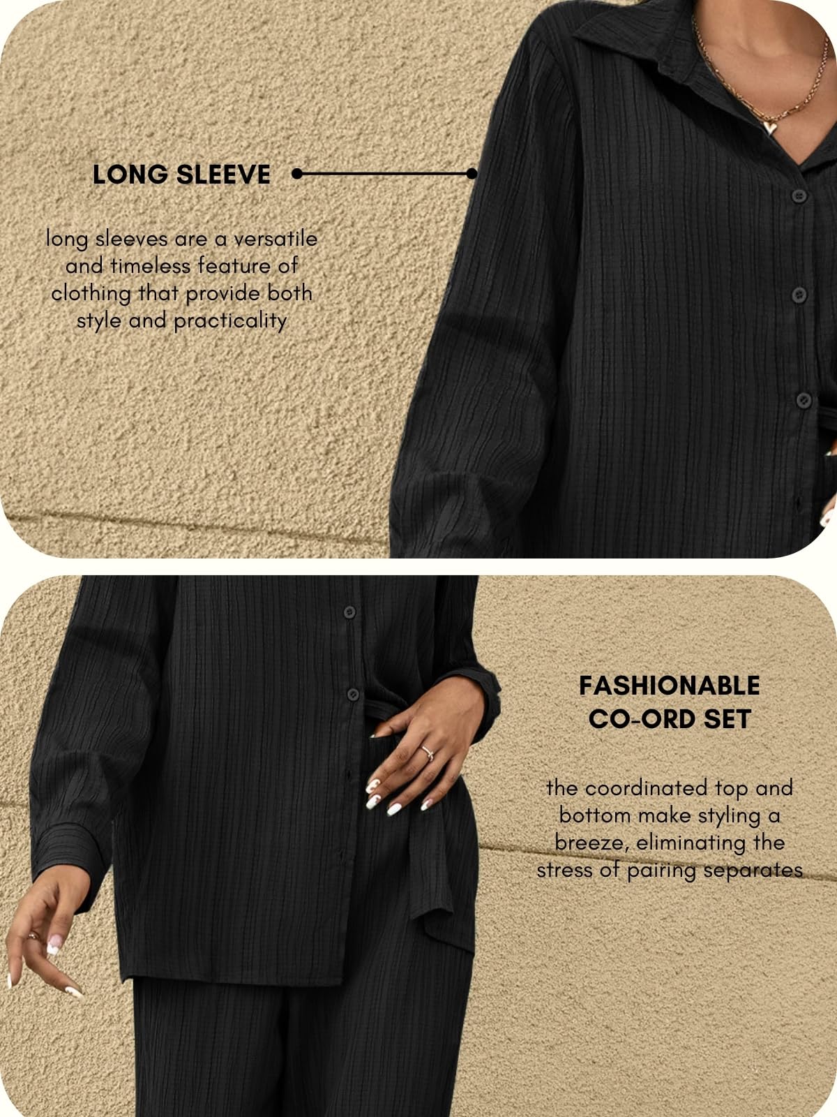 Leriya Fashion Stylish Co-ord Set for Women – Trendy Korean Summer Travel Outfit | Lightweight Two Piece Dress for Beach & Holiday Look | Casual Style | Textured | Full Sleeve