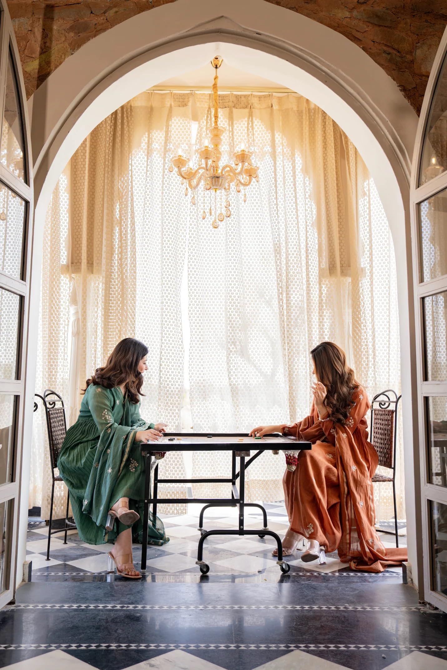 KLOSIA Women Embroidery Solid Anarkali Kurta and Pant Set with Dupatta