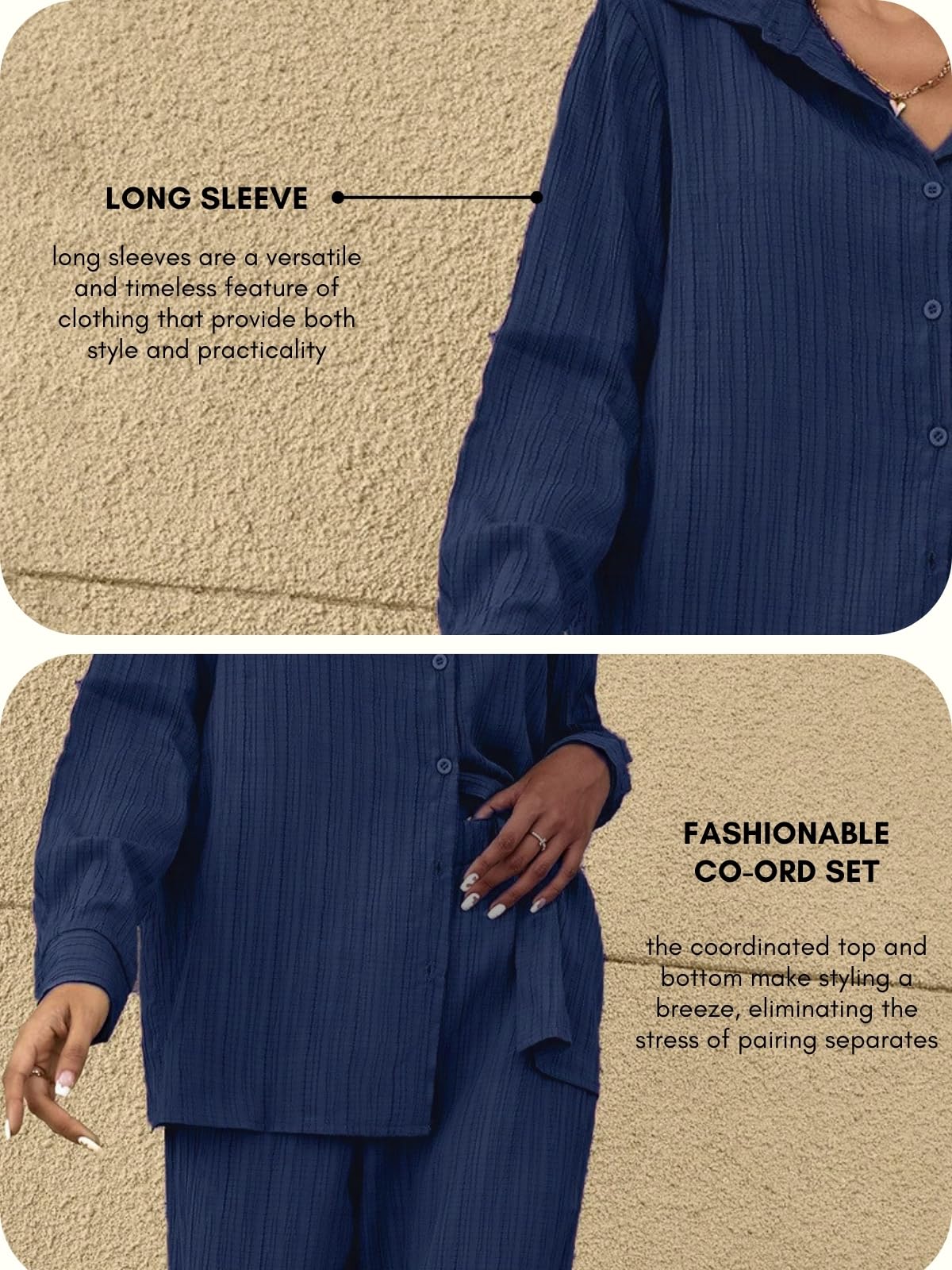 Leriya Fashion Stylish Co-ord Set for Women – Trendy Korean Summer Travel Outfit | Lightweight Two Piece Dress for Beach & Holiday Look | Casual Style | Textured | Full Sleeve