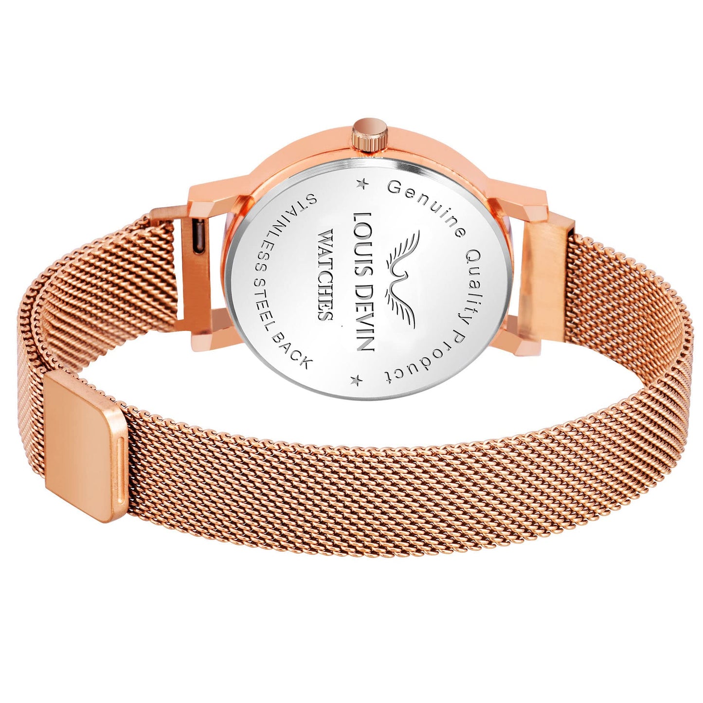 LOUIS DEVIN Rose Gold Plated Mesh Chain Analog Watch for Women| RG162