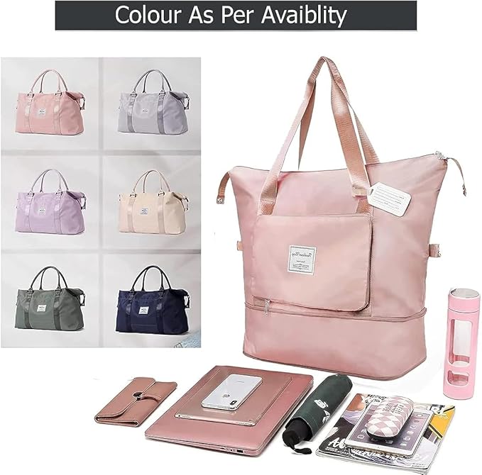 Expandable Folding Travel Bag for Women; Luggage Bag for Travel