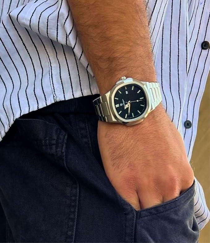 Men's Luxury Watch with square-dial | steel belt |