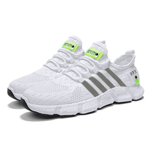 Lying Weave Mens Running Shoes Lightweight Popcorn Sneakers Comfortable Walking Sports Shoes Keep Running Casual Shoes