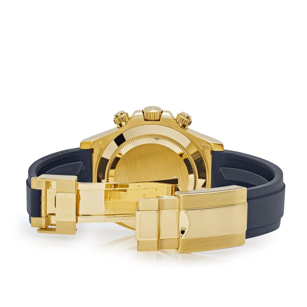 Luxury Men's Chronograph Watch, Gold Case with Diamond Bezel, Skeleton Tiger Colour Dial, Black Silicone Strap For men’s luxury watch