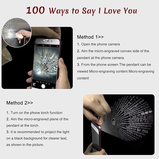 I Love You In 100 Languages embedded inside the 2 in 1 Ring (Assorted Color)