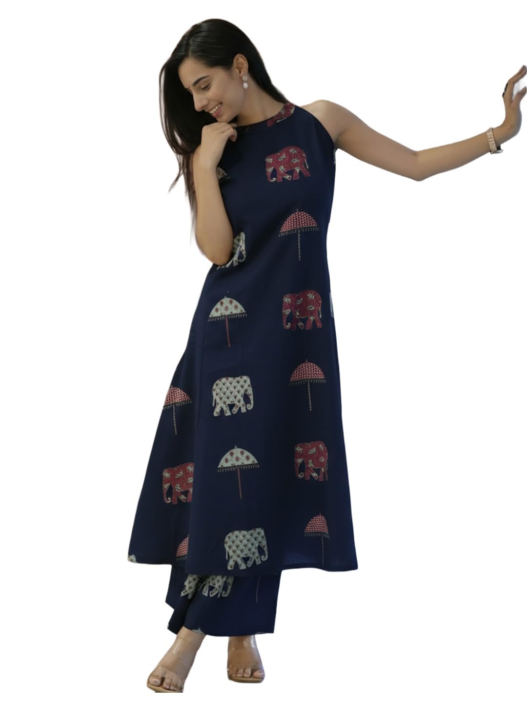 ANNI DESIGNER Women's Ethnic Co-Ord Set | Kurta Pant Set | Kurta Palazzo Set | Stylish Cotton Suit Set for Women, Festival Co-ord Set