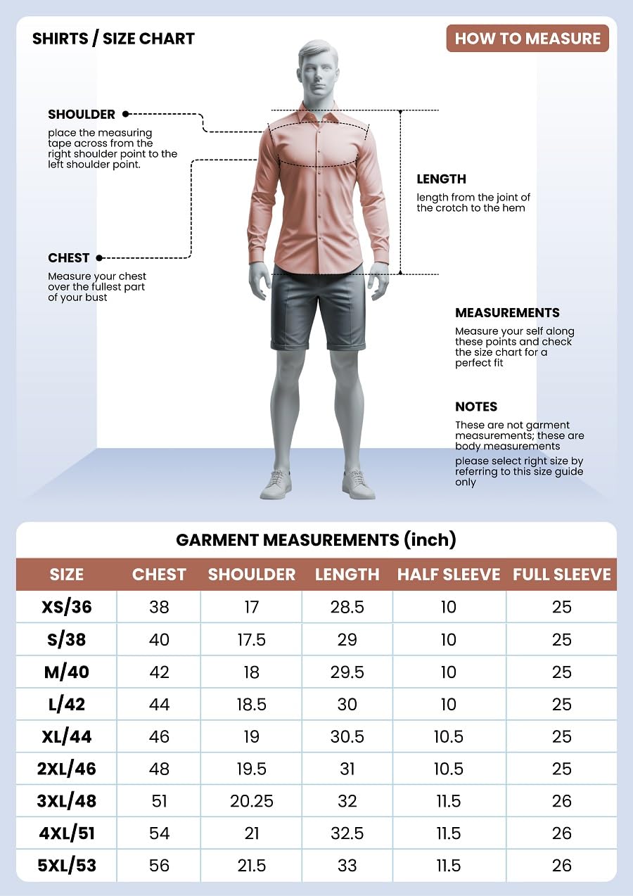 GRECIILOOKS Men's Formal Button Down Shirt – Slim Fit Polycotton Shirt|Textured Full Sleeve| (Available in Combo Pack of 2)