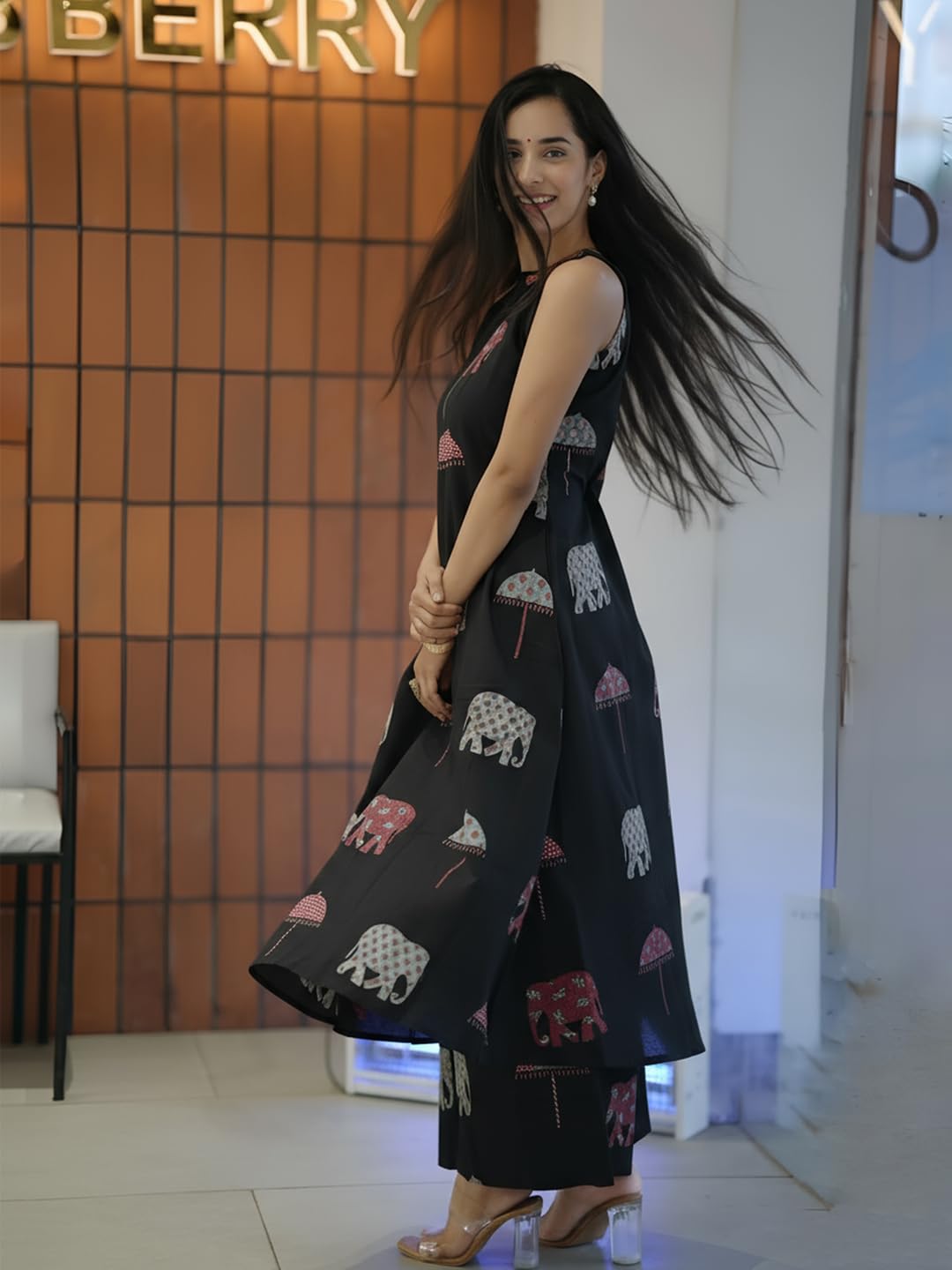 ANNI DESIGNER Women's Ethnic Co-Ord Set | Kurta Pant Set | Kurta Palazzo Set | Stylish Cotton Suit Set for Women, Festival Co-ord Set