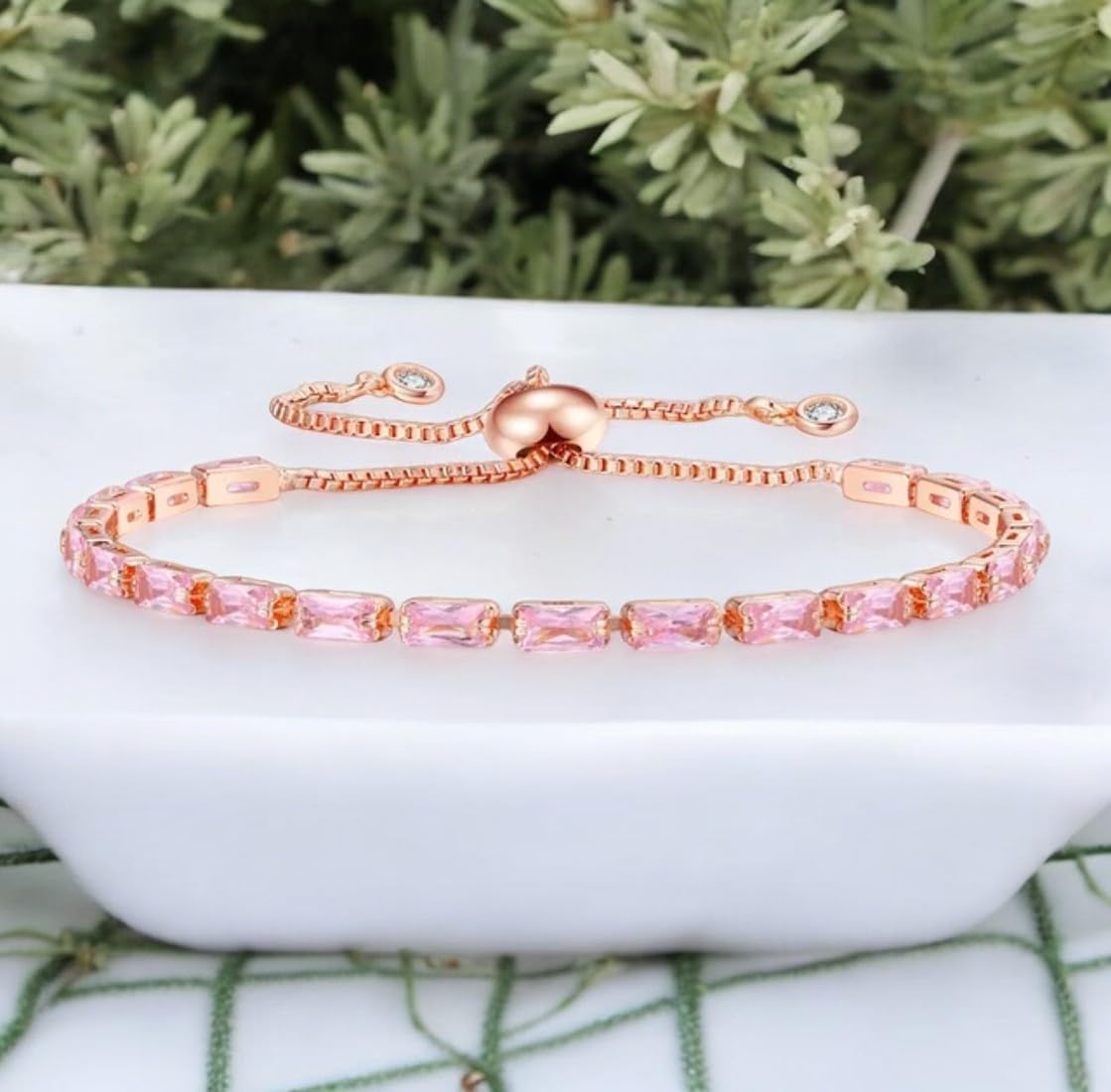 Nilu's Collection Stylish Cubic Zirconia American Diamond Adjustable Bracelet For Women & Girls Bracelet, Gift for Her