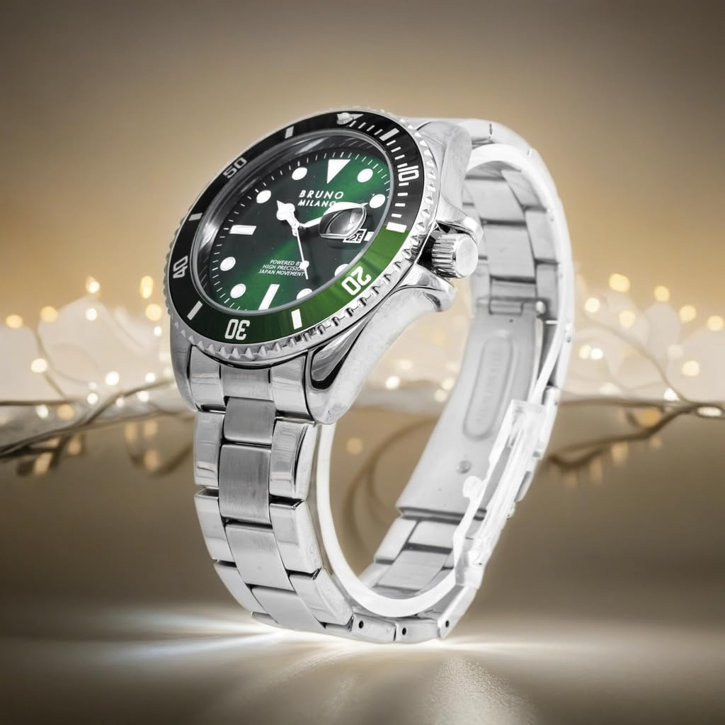 BRUNO MILANO Elegant Masterpiece Chronograph Movement with Croco Leather Band & metallic band Watch for Men