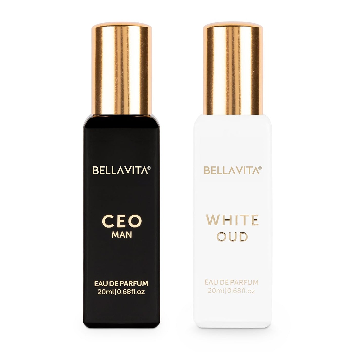 BELLAVITA CEO Man & White Oud Unisex | Long Lasting Perfume for Man and Woman | EDP 2x20ml | Tonka, Agarwood & Orange | Woody, Spicy, Citrus Premium Fragrance for Men & Women