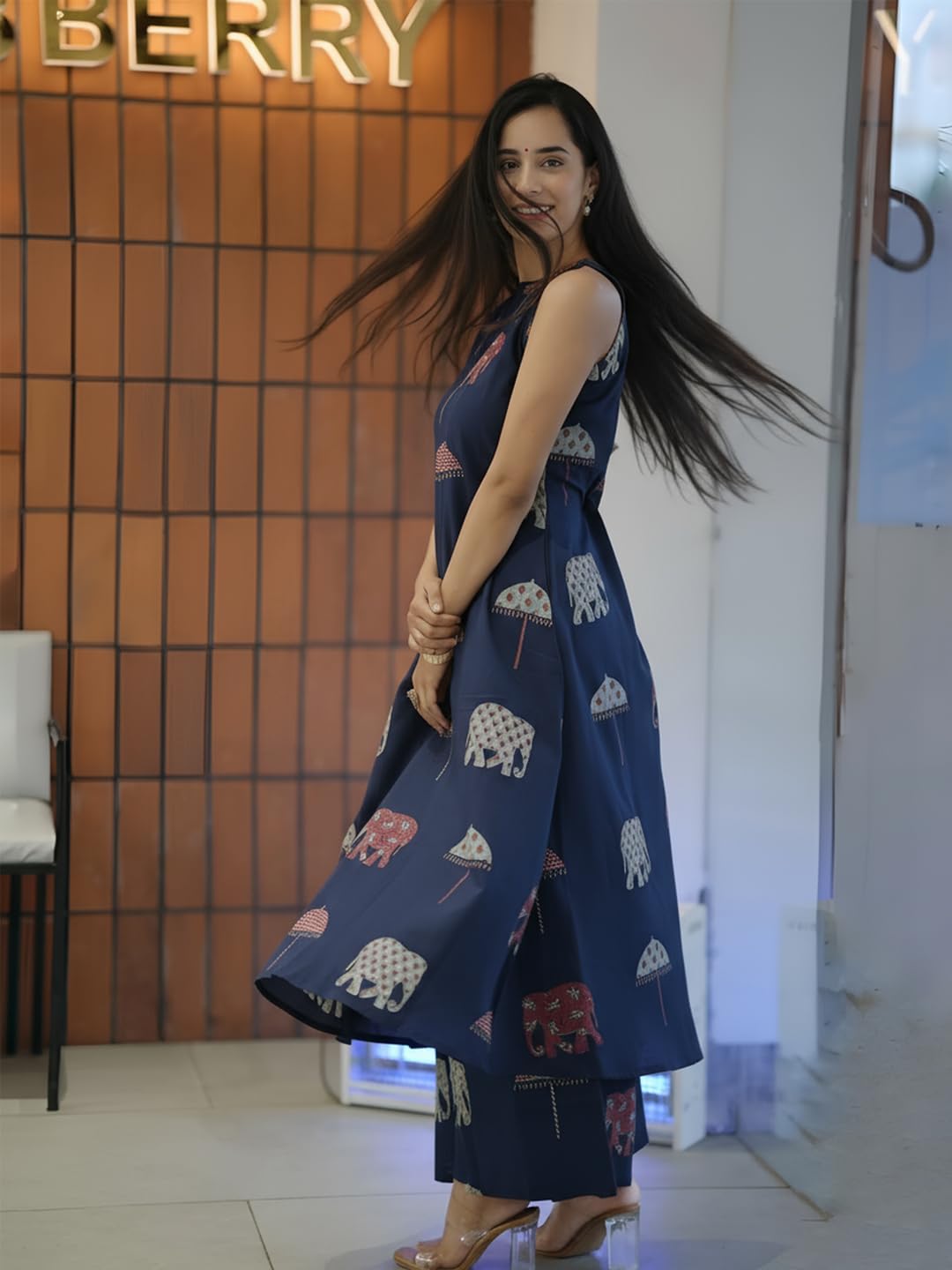 ANNI DESIGNER Women's Ethnic Co-Ord Set | Kurta Pant Set | Kurta Palazzo Set | Stylish Cotton Suit Set for Women, Festival Co-ord Set