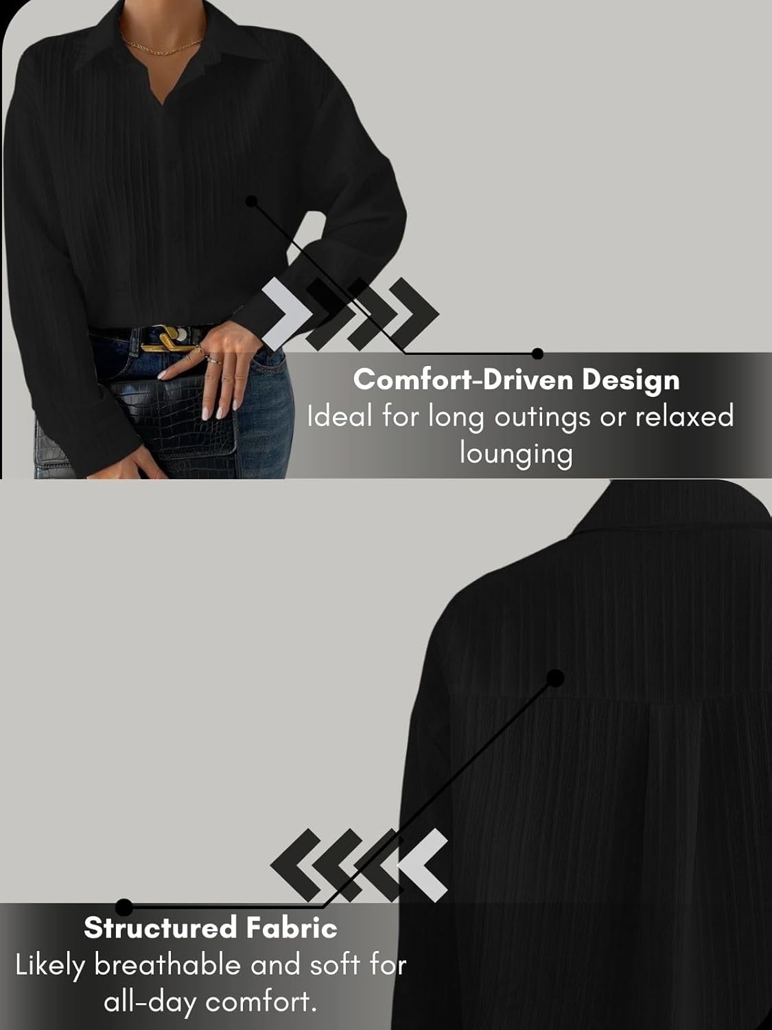 GRECIILOOKS Shirt for Women | Women Shirt | Long Shirt for Women | Shirt Tops for Women | Oversized Shirt for Women