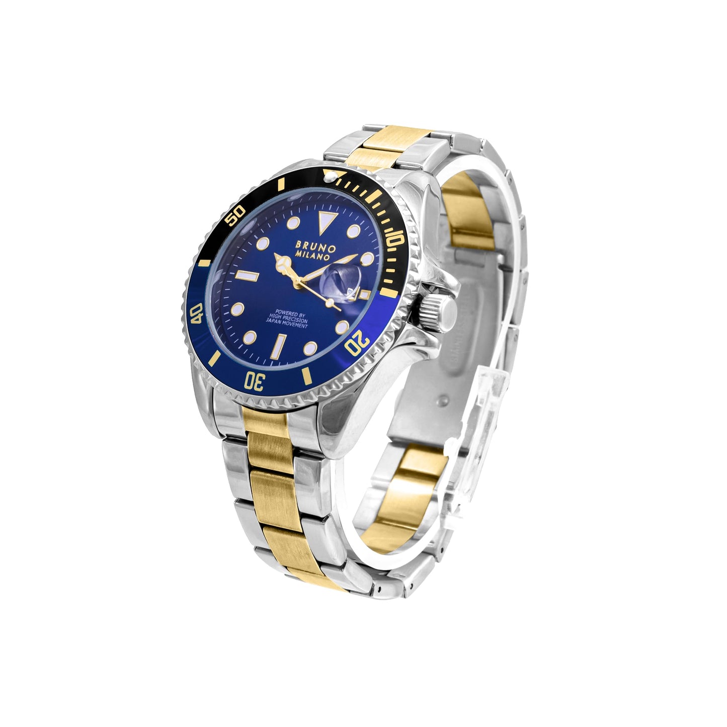 BRUNO MILANO Elegant Masterpiece Chronograph Movement with Croco Leather Band & metallic band Watch for Men