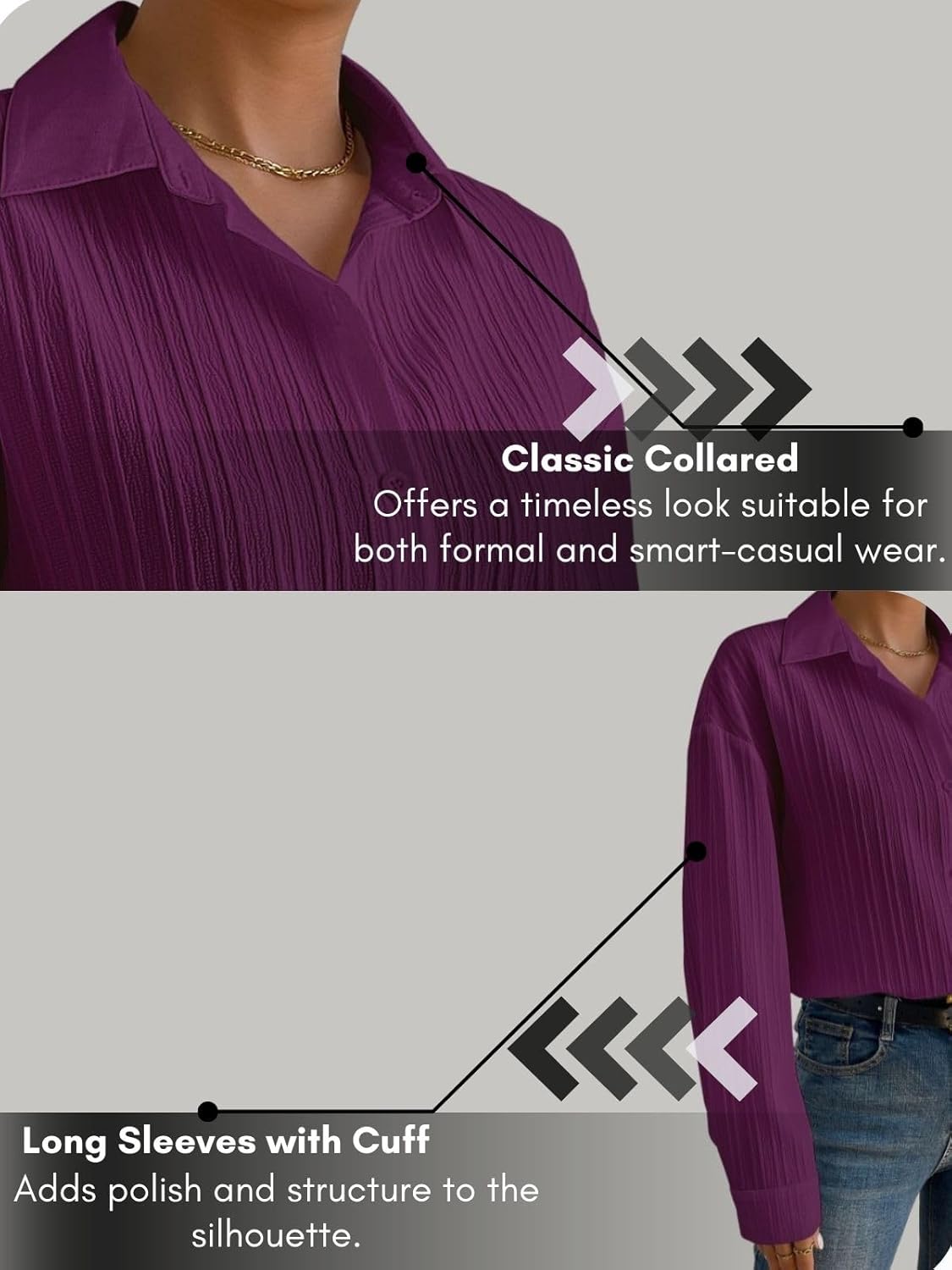 GRECIILOOKS Shirt for Women | Women Shirt | Long Shirt for Women | Shirt Tops for Women | Oversized Shirt for Women