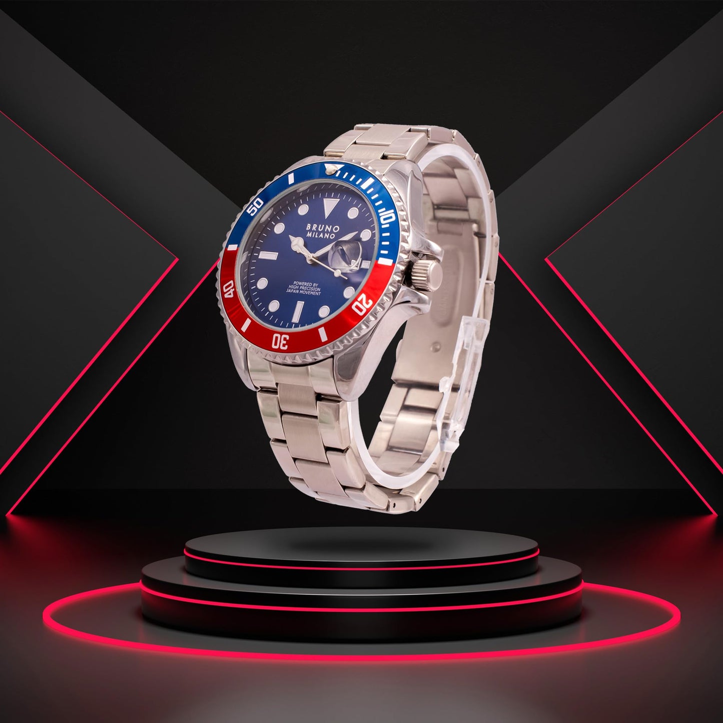 BRUNO MILANO Elegant Masterpiece Chronograph Movement with Croco Leather Band & metallic band Watch for Men