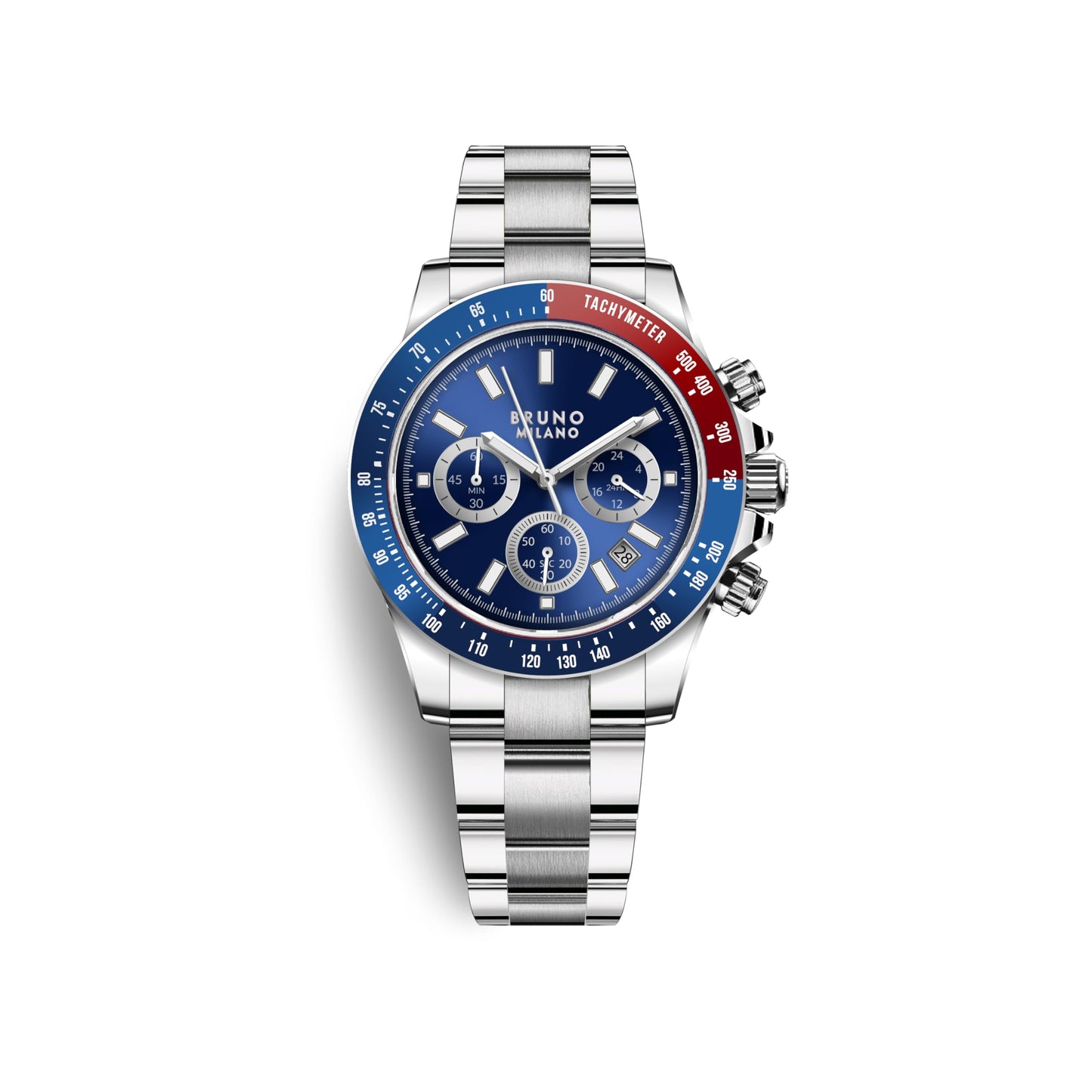 BRUNO MILANO Elegant Masterpiece Chronograph Movement with Croco Leather Band & metallic band Watch for Men