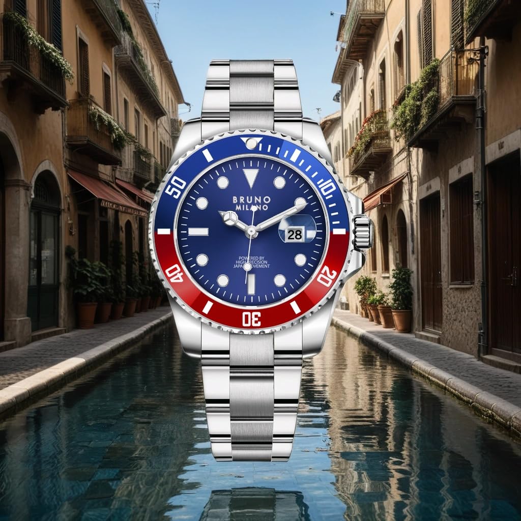 BRUNO MILANO Elegant Masterpiece Chronograph Movement with Croco Leather Band & metallic band Watch for Men