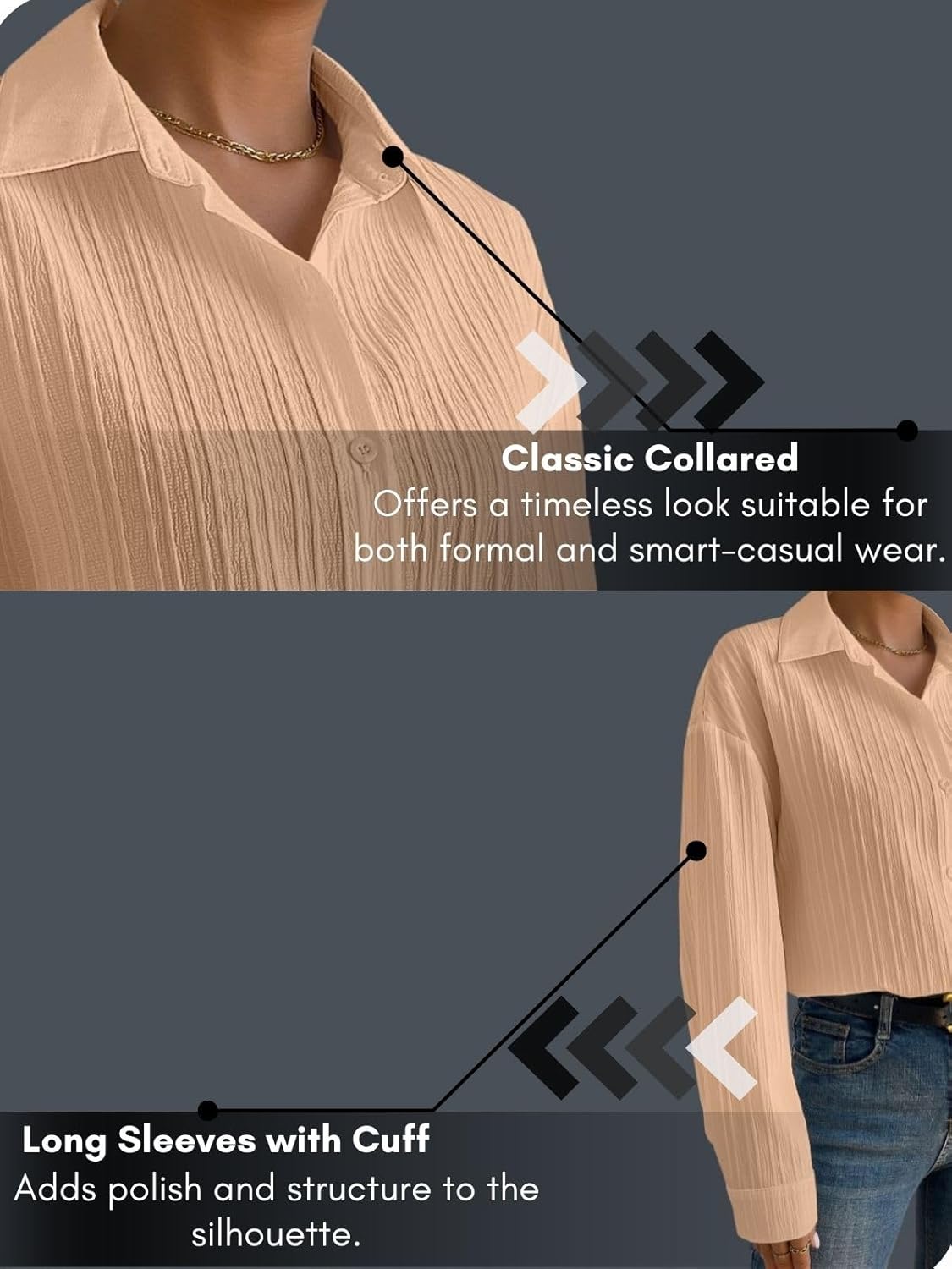 GRECIILOOKS Shirt for Women | Women Shirt | Long Shirt for Women | Shirt Tops for Women | Oversized Shirt for Women