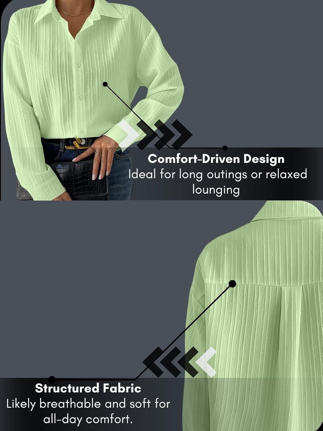 GRECIILOOKS Shirt for Women | Women Shirt | Long Shirt for Women | Shirt Tops for Women | Oversized Shirt for Women