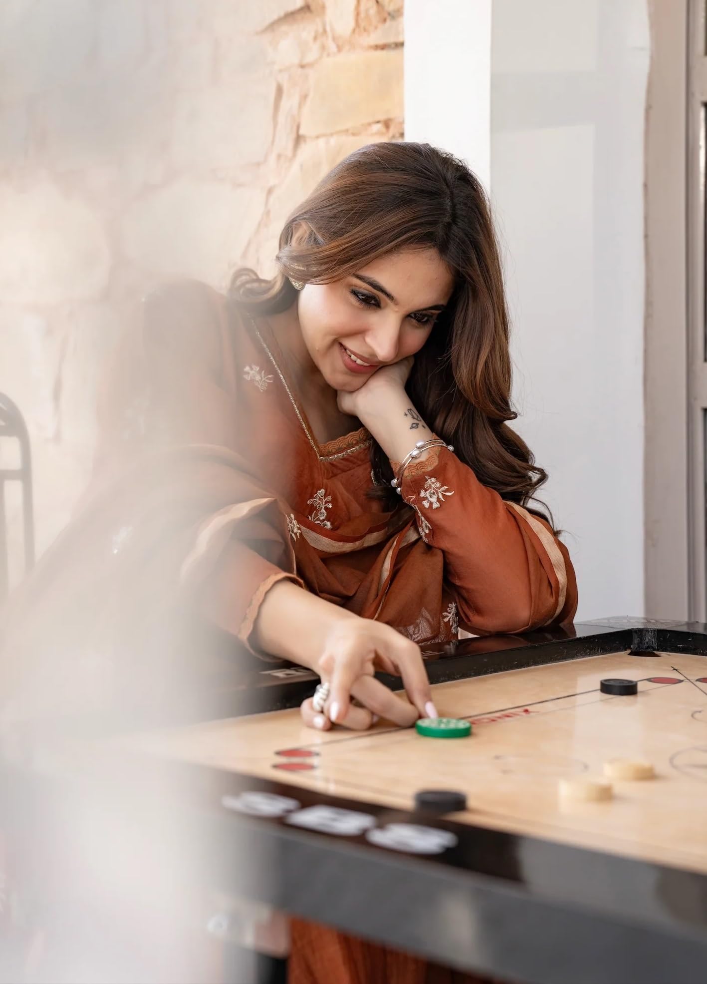 KLOSIA Women Embroidery Solid Anarkali Kurta and Pant Set with Dupatta